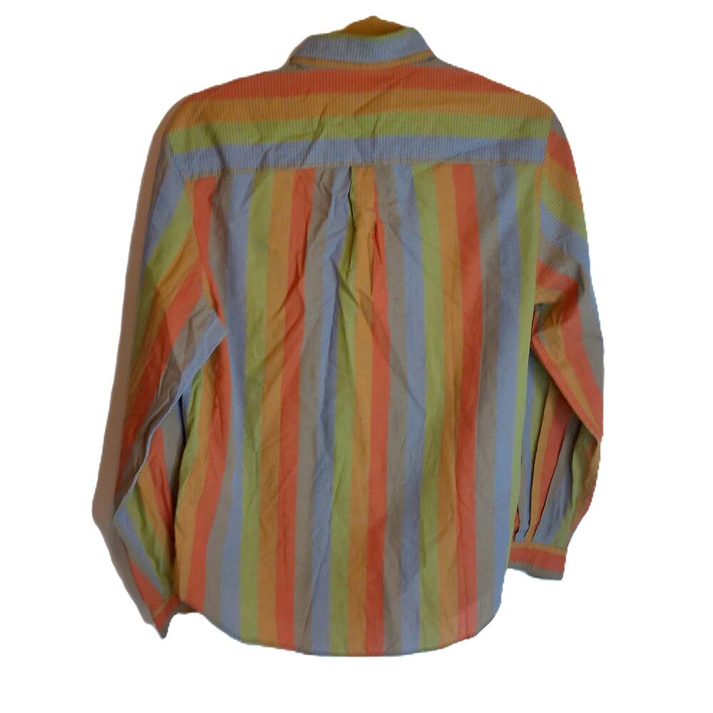 Vtg John Henry Multicolor Stripe Long Sleeve Button Down Shirt Size 8 - Picture 4 of 5